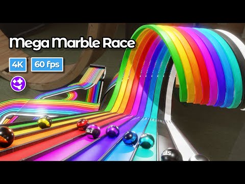 Mega Marble Race in 60FPS: Hyper-Realistic Blender Physics Simulation