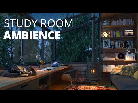 Rooftop Study Room with Rain: Cozy Virtual Space for Focus & Relaxing