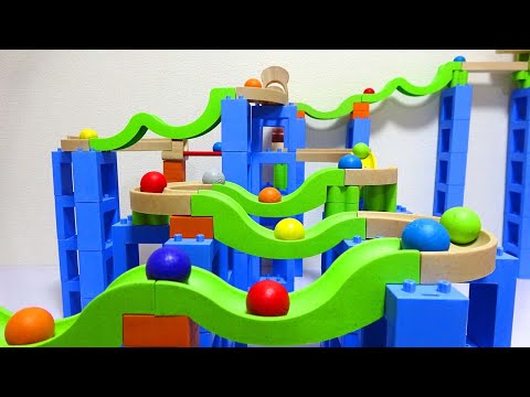 Trix Track Marble Run: Wave Slope Masterpiece Selection (Wooden Track ASMR)