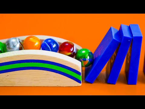 Amazing Domino & Marble Tricks ft. Jelle’s Marble Runs