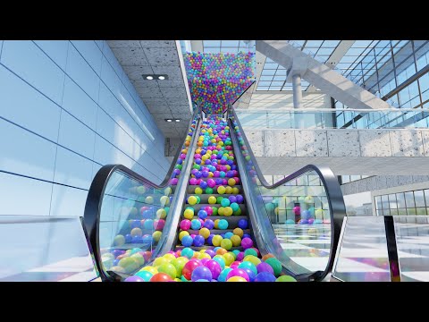 Mesmerizing Marble Run: Balls on Escalator 3.0 Animation