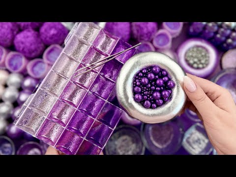 Calming ASMR soap cutting and clay crackling in water