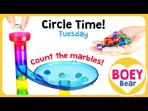 Preschool Circle Time Online with Marble Run Counting for Toddlers
