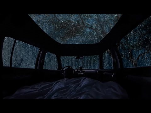 Unwind with Heavy Rain & Thunderstorms in a Cozy Car