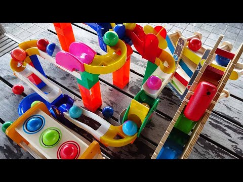 Calming Marble Run ASMR with 4 Slope Course & Hape Wooden Ball