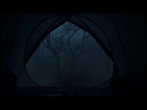 Heavy Rain on Tent for Sleep | Dark Screen Bedtime Sounds