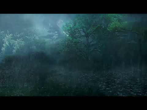 Heavy Rain For Sleep: Dark Screen & Slow Motion Bedtime Relief