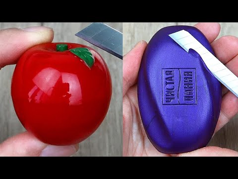 Calming Soap Carving ASMR. Satisfying Soap Cutting Loop.