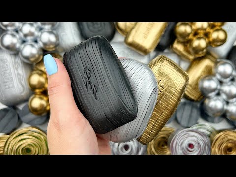 Satisfying ASMR Soap Cutting with Glitter and Clay Crackin