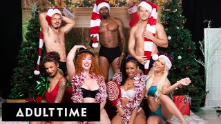 ADULT TIME’s CRAZIEST Christmas Orgy Ever! Lauren Phillips, Kira Noir, Kenna James & April Olsen Unleashed!