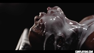 Extreme Interracial Cumflation – Sexy Black Girl Zaawaadi Gets Filled With Loads Of CUM Inside Her Pussy