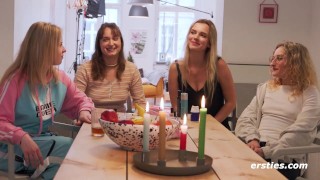 Jenga Gone Wild: Hot Lesbian Orgy During a Game Night | Unexpected Girl-on-Girl Action