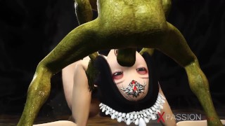 Monster Sex: Seductive Queen Gets Hard Fucked by Green Beast