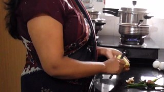 Pretty Indian Stepmom’s Kitchen Fantasy: Huge Tits Stepson Fucks Her Hard!