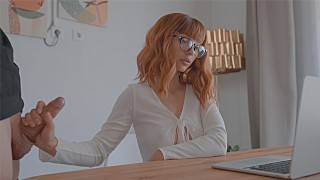 She Makes Him Cum Inside Her Tight Young Pussy During a Zoom Meeting