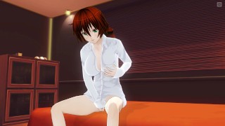 3D Hentai Redhead Girlfriend Intimately Masturbates on Your Bed