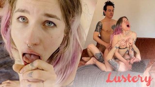 Amateur Alt-Girl Gets Absolutely Wrecked by Two Massive Dicks on Lustery