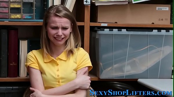 Amateur shoplifter with little tits caught sucking cock and fucked