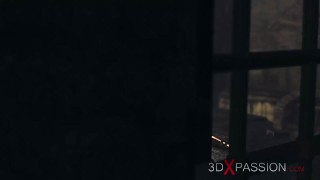 Anal slave slut gets roughly fucked by shemale in cuffs
