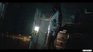 Anime Girl Ravished by Dark Hentai Monster in Haunted House
