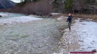 Blonde German Girl Fucked Outdoor in Winter – Fur Collar Snow Scene