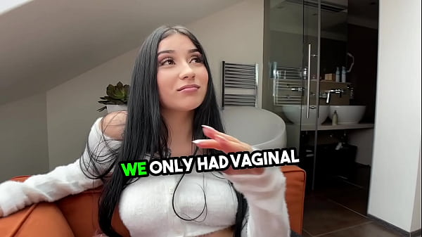 Brunette babe shares intimate first-time anal experience on camera