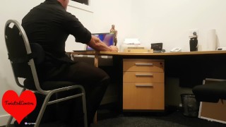 Caught! Secretary Finds Boss Watching Porn and Forces Him to Cum on Her Clit