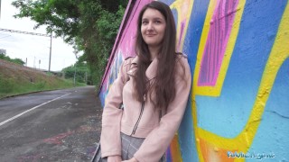 Cute College Art Student Studies HUGE Dick Outdoors! | Natural Tits & Public Exposure