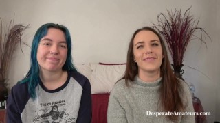 Desperate Amateurs Casting Chaos: Alisha, Olivia, and Milo Getting Their Tight Pussies Pounded Hard