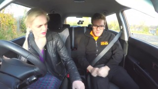 Fake DrivingSchool: Ella Hughes Fails Her Driving Test on Purpose to Get Dirty