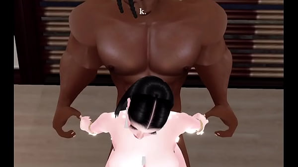 Filling Asian with Black Cock During Passionate Midnight Encounter