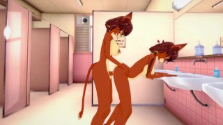 Futa Furry Fox Trap Hot Steamy Passionate Toilet Sex in 3D Hentai