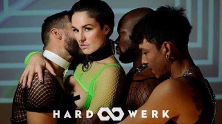 Gangbang Bliss: Slimthick Brunette Takes Multiple Cocks in Wet Pussy
