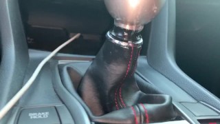 Horny Wife Riding Her Husband’s Type R Shift Knob — Intense Car Fetish Session