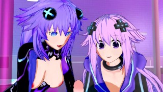 Hyperdimension Neptunia Passionate Futa Purple Heart Threesome