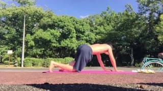 Japanese Idol’s Risky Park Solo – Public Mattress Masturbation & Techno Break