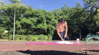 Japanese Student’s Risky Park Solo – Public Mattress Masturbation & Techno Break