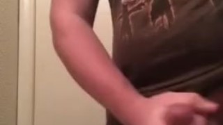 Jerking Off His Big White Cock – She Can’t Stop Stroking