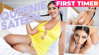 LatinaBabe Queenie Sateen’s Huge Natural Boobs Get Pounced On Camera!