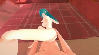 Natsumi yields to passionate POV pleasure in Date A Live hentai
