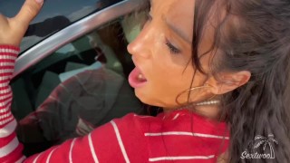 Petite Slut Exhibitionist GetsWrecked Roadside: Messy Facial Finish!