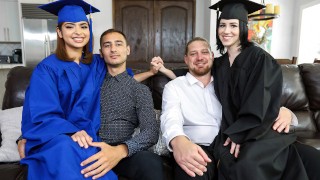 Proud Stepdads Give Hazel Heart & Remi Jones Sloppy Facials For Graduation | DaughterSwap