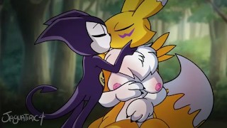 Renamon x Impmon: Wild Digital Beast Encounter