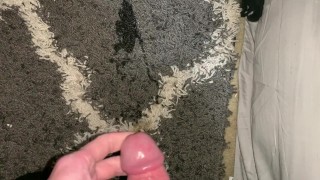 Rjohnson1226: Naughty Bedroom Floor Piss Session That Led To An Explosive Cumshot!