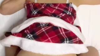 Santa Cosplay Girlfriend Intimate Amateur POV Smartphone Recording