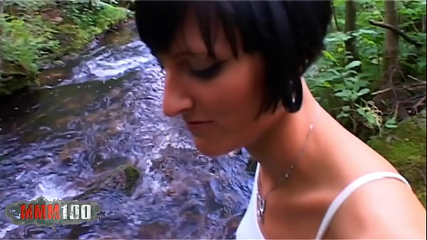 Sexy French brunette gets her ass fucked passionately in the woods