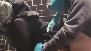Teenage Furries ALMOST CAUGHT Fucking in Restaurant Bathroom!- Stifled Moans & Risky Sex