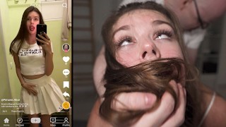 We Found Her On TikTok! College Cutie Princess Alice Gets Wrecked By Two Massive Cocks!