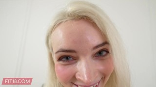 Amber Kawaii Casting: Tall Blonde German in White Bodysuit – Immersive 60FPS POV