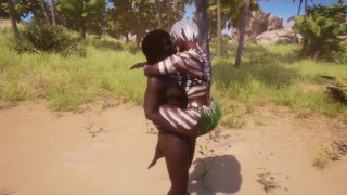 Black Lesbian Kissing Wildly with Beauty and Passion